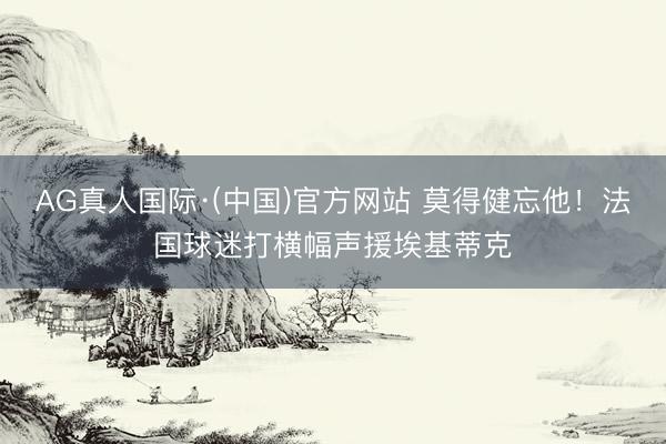 AG真人国际·(中国)官方网站 莫得健忘他!法国球迷打横幅声援埃基蒂克
