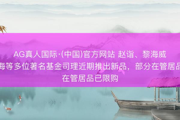 AG真人国际·(中国)官方网站 赵诣、黎海威、刘元海等多位著名基金司理近期推出新品,部分在管居品已限购